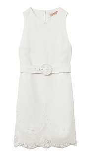Платье из льна с кружевом