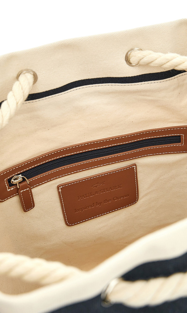 Paul Shark: Холщовая сумка с кожаными вставками