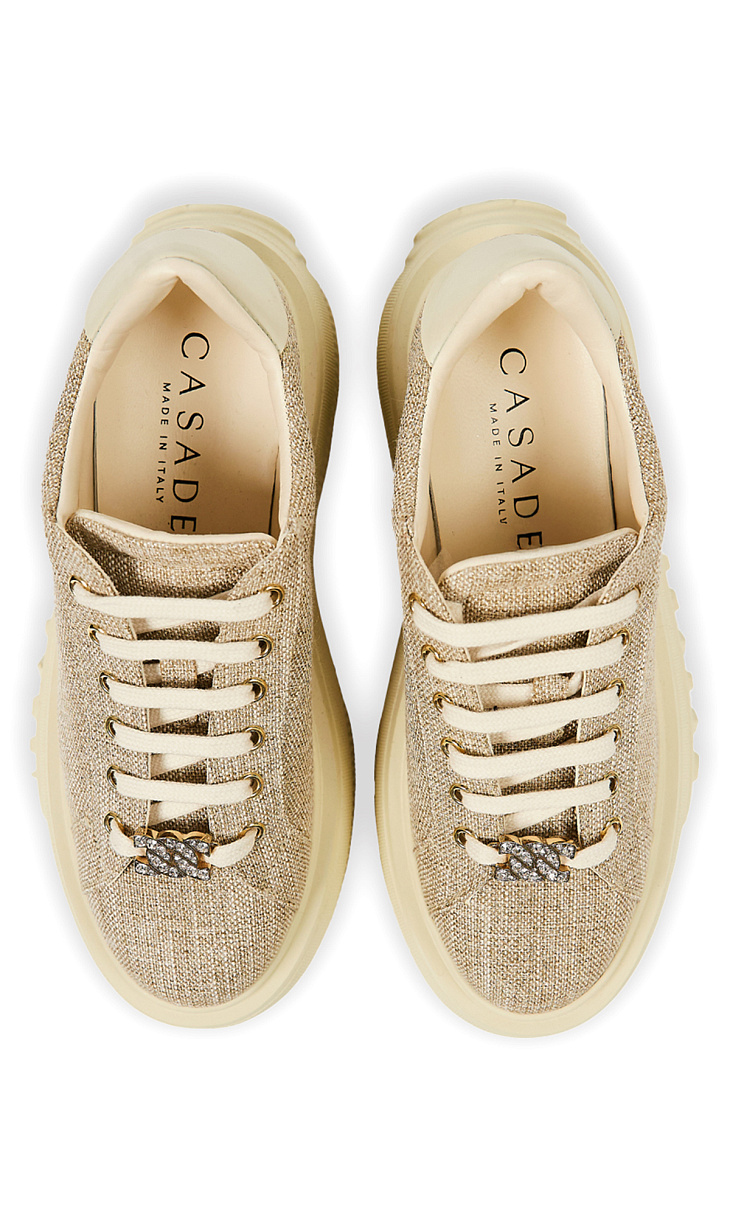 CASADEI: Кеды с люрексом и стразами
