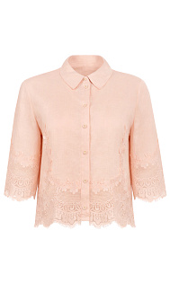 Льняная рубашка с кружевом