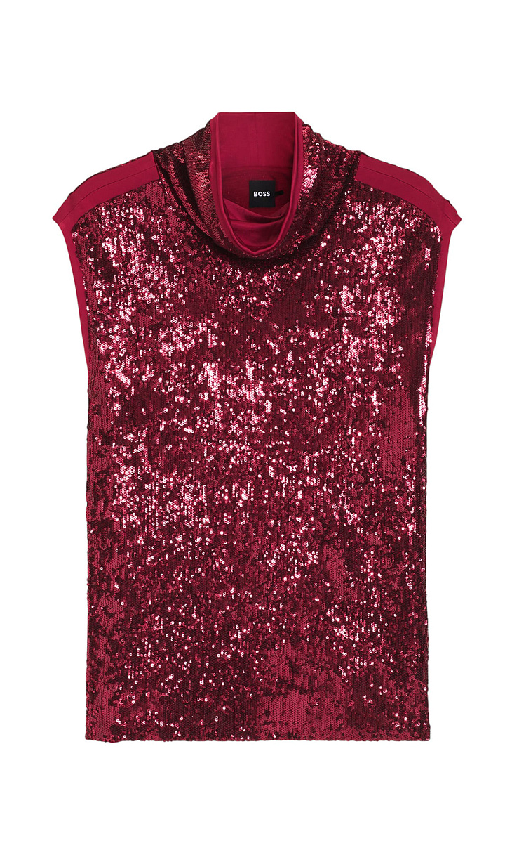 HUGO BOSS: Топ с пайетками