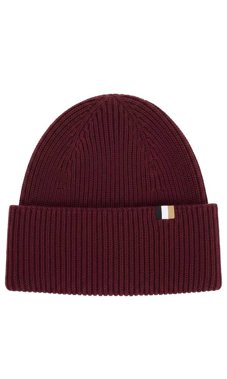 HUGO BOSS: Шапка в рубчик