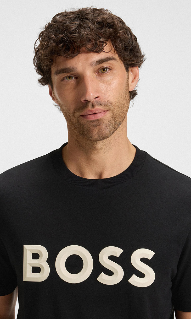 HUGO BOSS: Футболка с 3-D логотипом