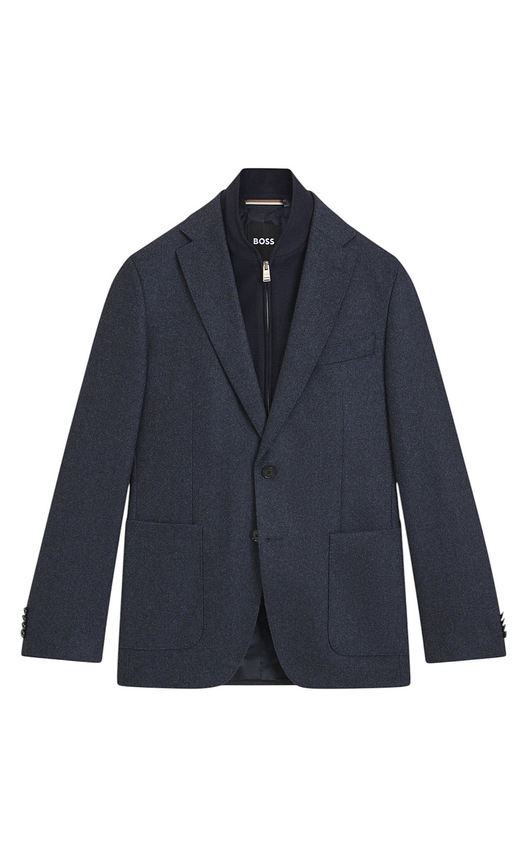 HUGO BOSS: Куртка из шерсти со вставкой