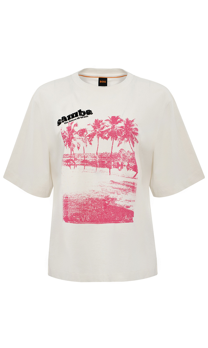 HUGO BOSS: Футболка с принтом
