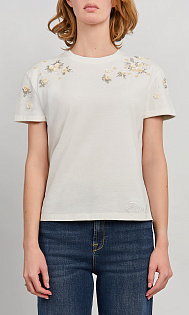 Футболка с бисером и аппликацией