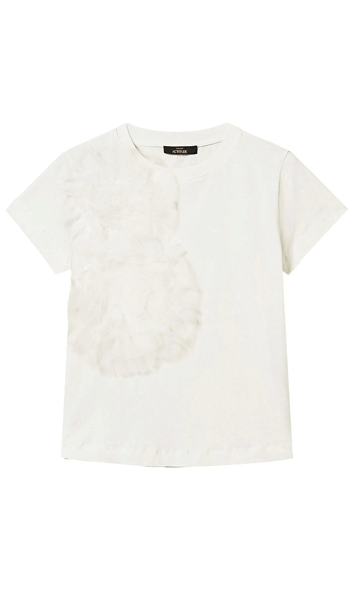 TWINSET: Футболка с декором из тюля