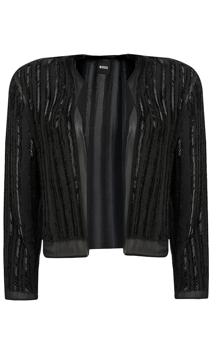 HUGO BOSS: Полупрозрачный жакет с бисером