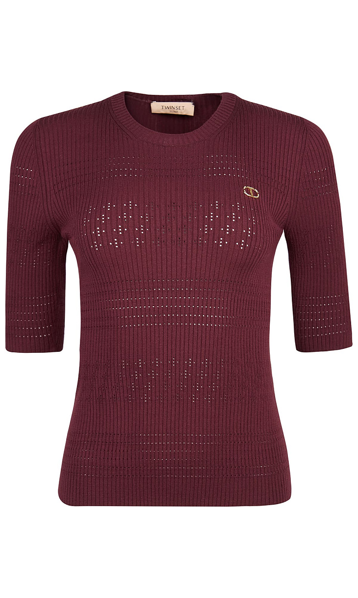 TWINSET: Пуловер с ажурным узором