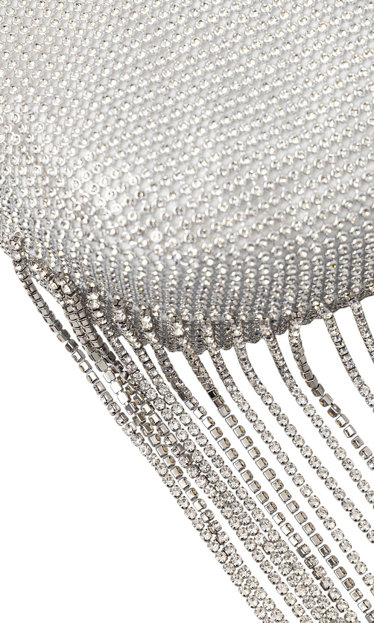 TWINSET: Сумочка со стразами и бахромой