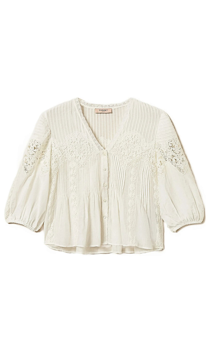 TWINSET: Блуза из хлопка и шелка