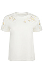 TWINSET: Футболка с бисером и аппликацией