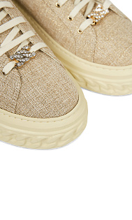 Кеды с люрексом и стразами