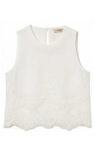 Льняной топ с кружевом