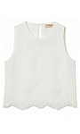 TWINSET: Льняной топ с кружевом