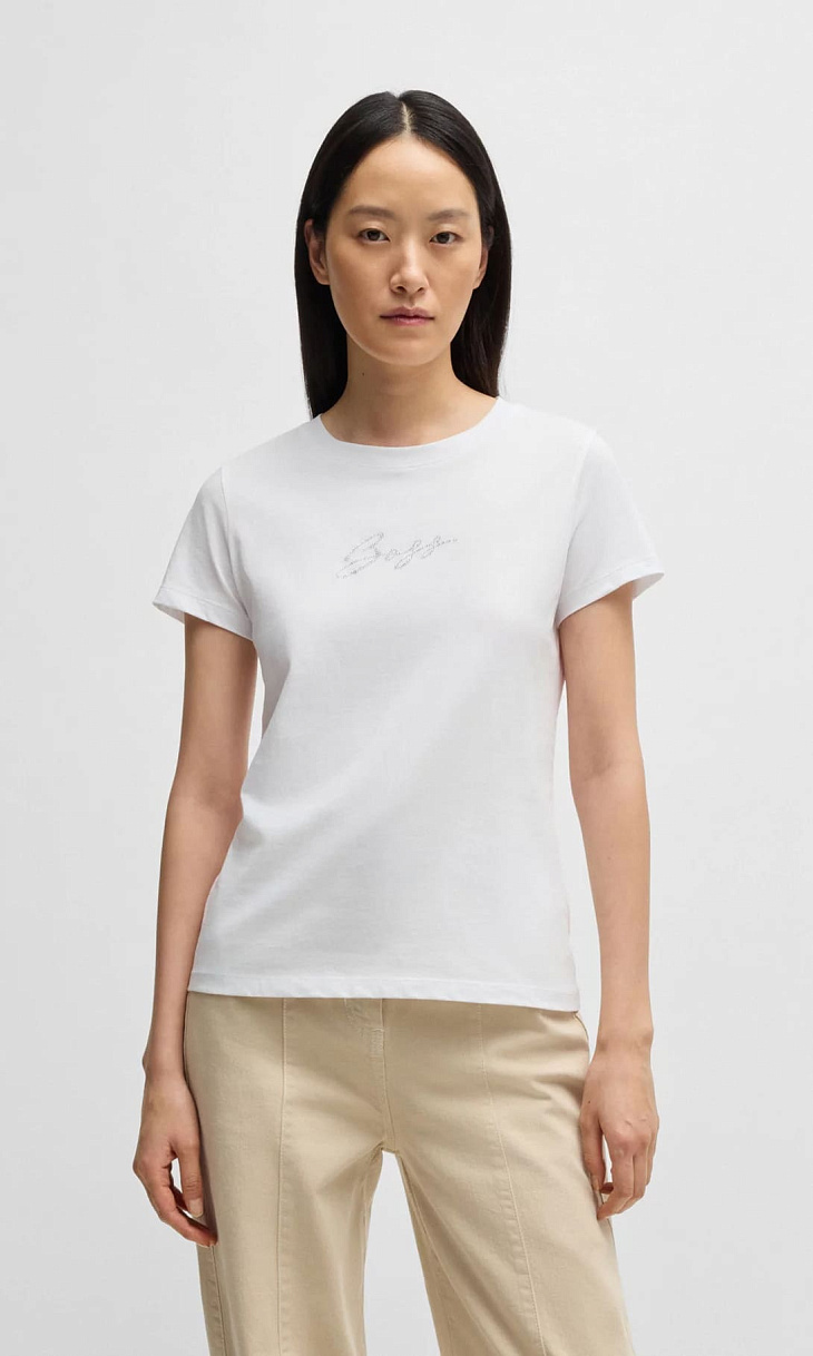 HUGO BOSS: Футболка из хлопка с принтом