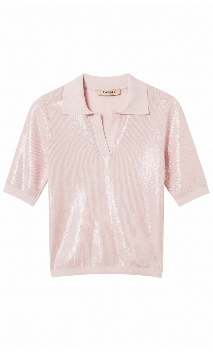 TWINSET: Поло с пайетками