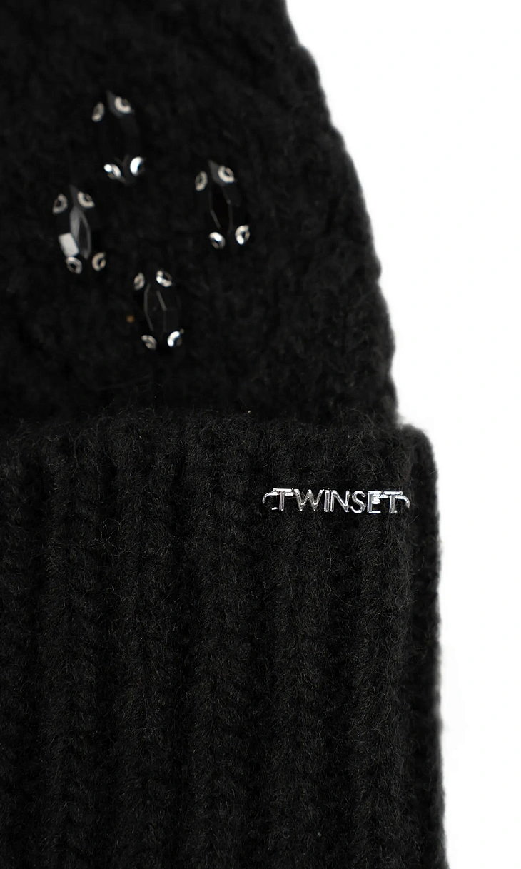 TWINSET: Шапка со стразами