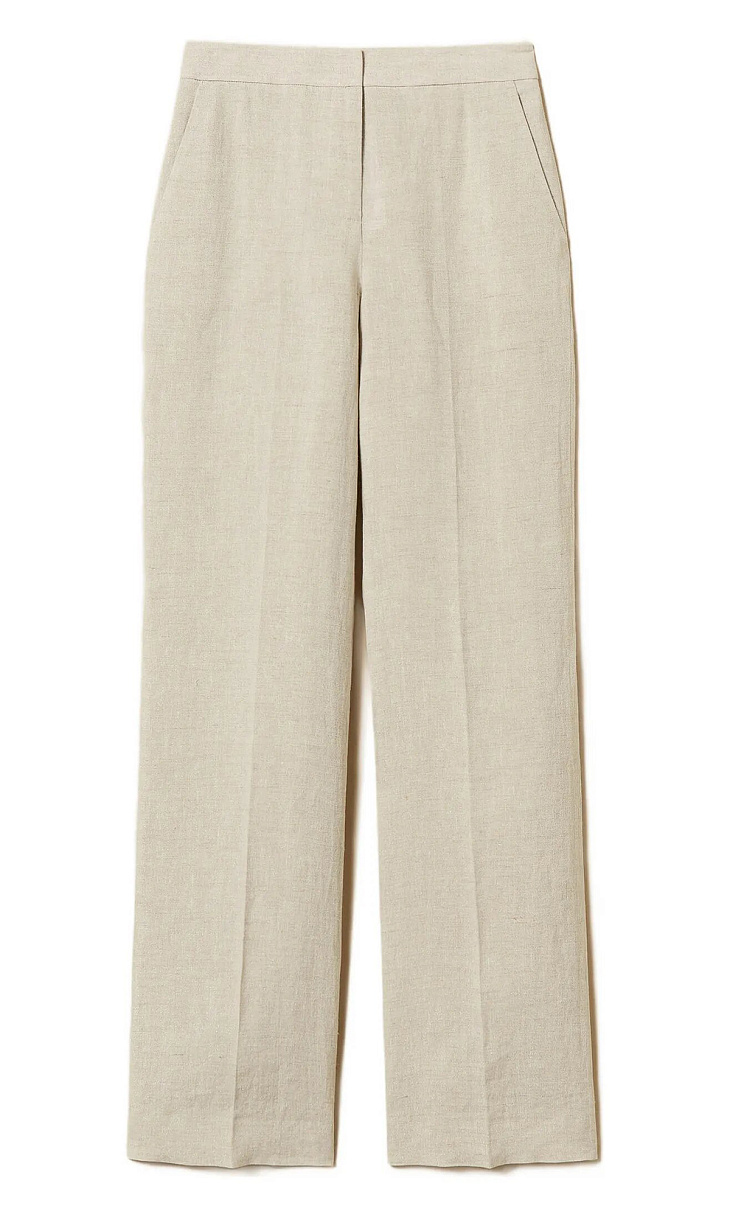 TWINSET: Льняные брюки с люрексом