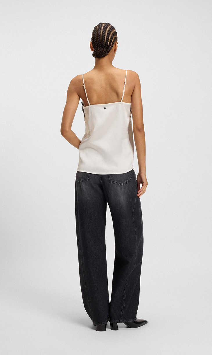 HUGO BOSS: Топ с кружевом