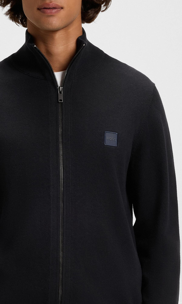 HUGO BOSS: Кардиган из хлопка с кашемиром