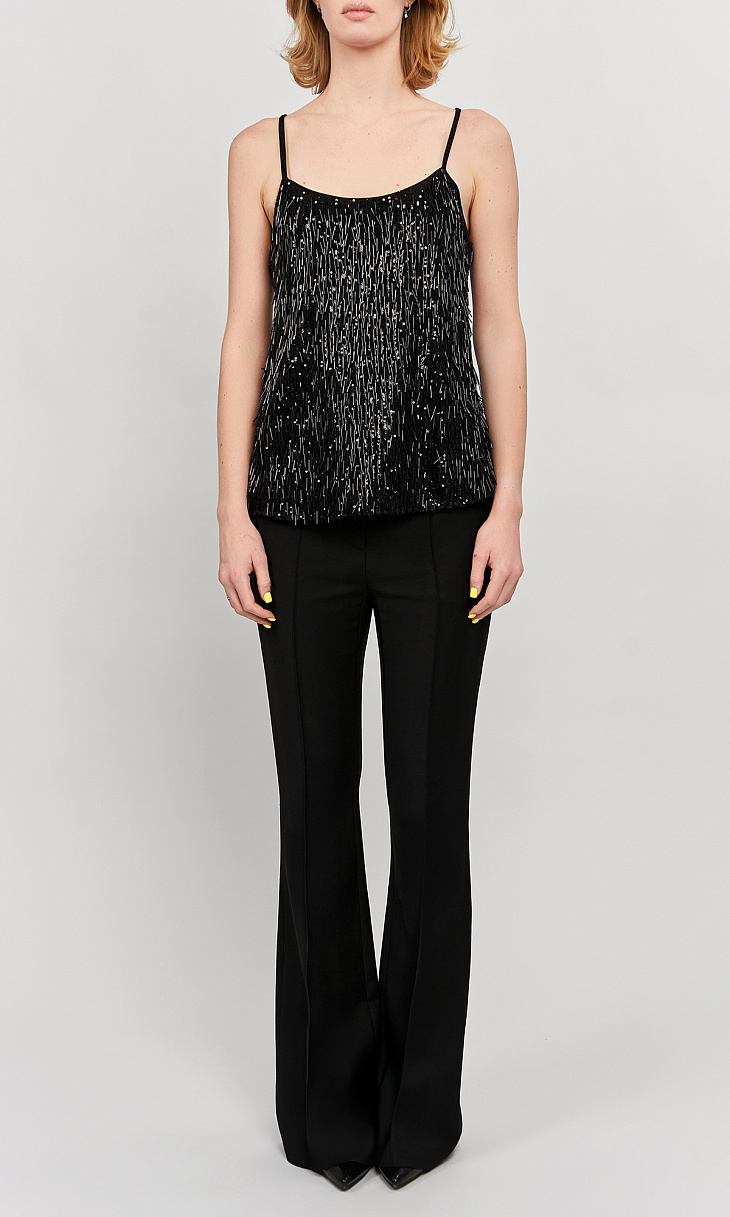 TWINSET: Топ с бисером и пайетками