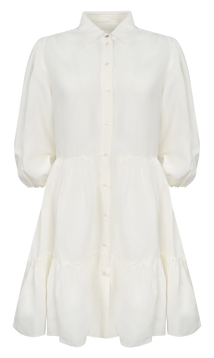 HUGO BOSS: Платье-рубашка из льна