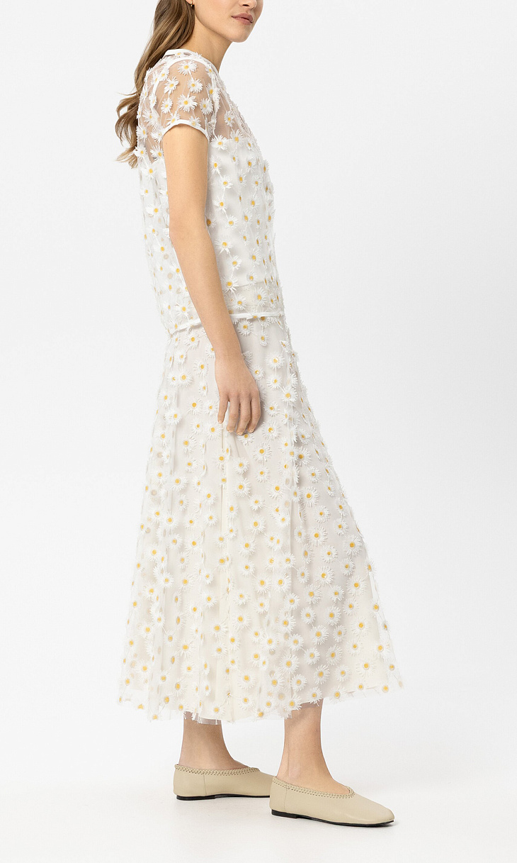 LUISA CERANO: Юбка из тюля с аппликацией