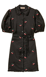 Платье из рами с вышивкой