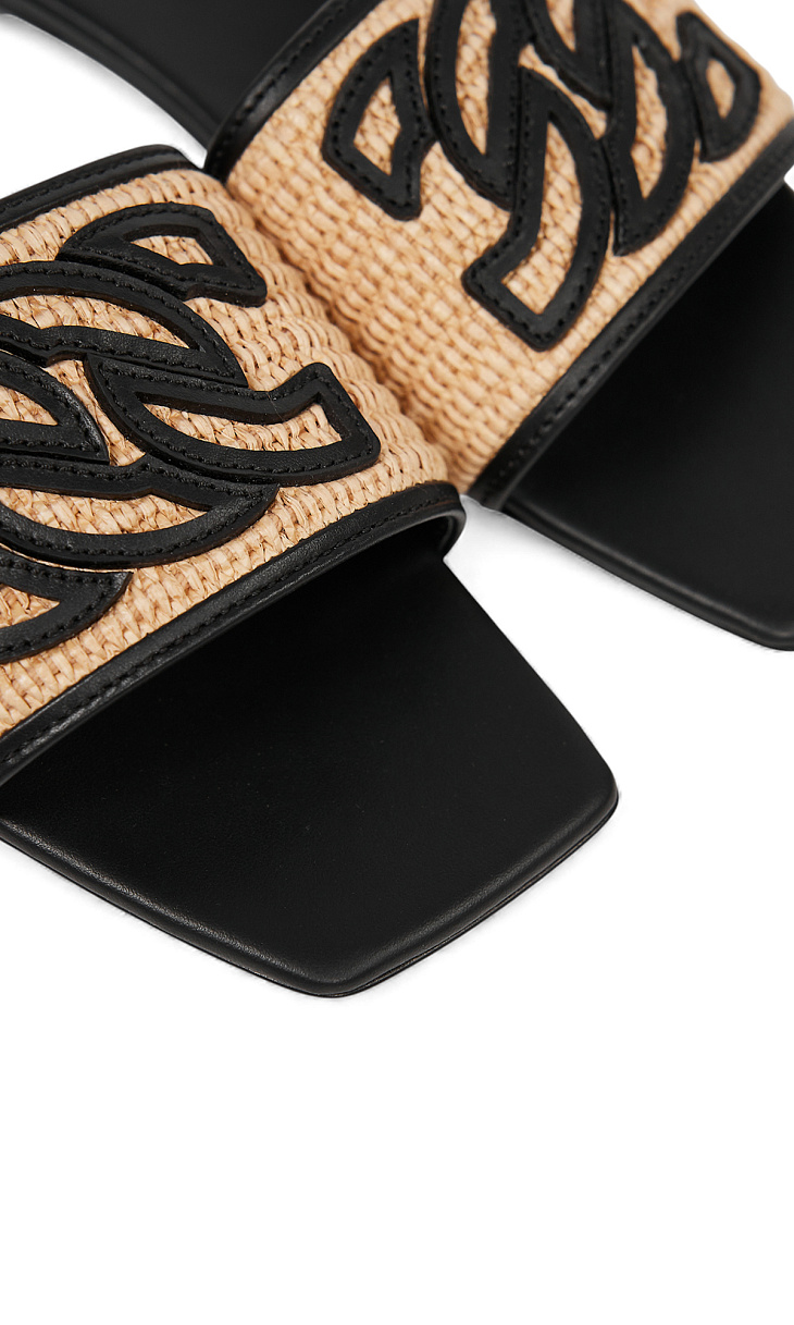 CASADEI: Шлепанцы из кожи и текстиля