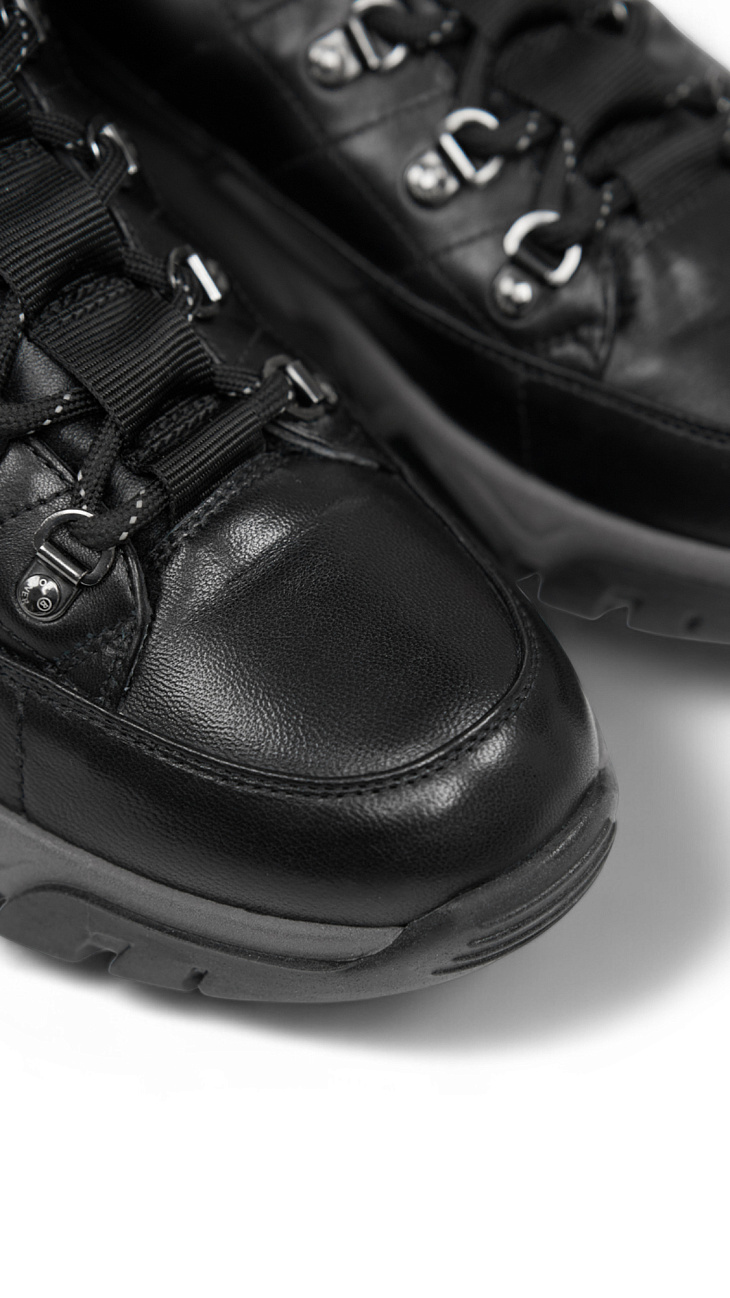 BOGNER: Кожаные ботинки с мехом