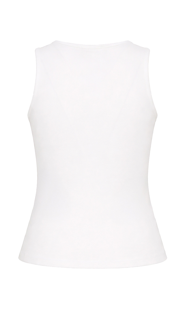 TWINSET: Топ в рубчик с декором