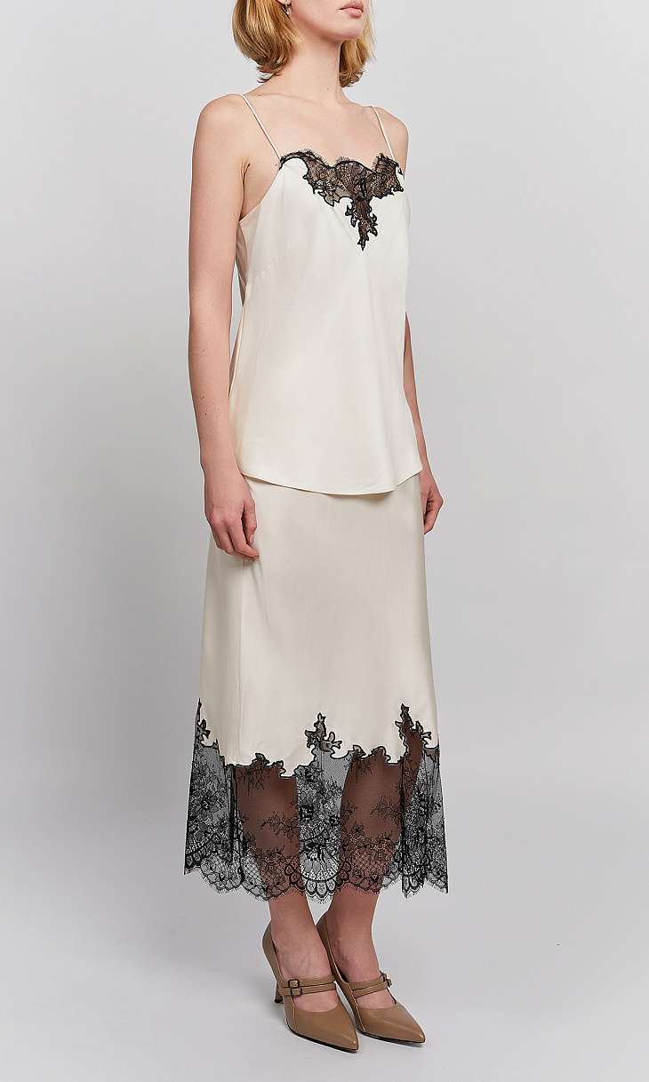 TWINSET: Топ с кружевом