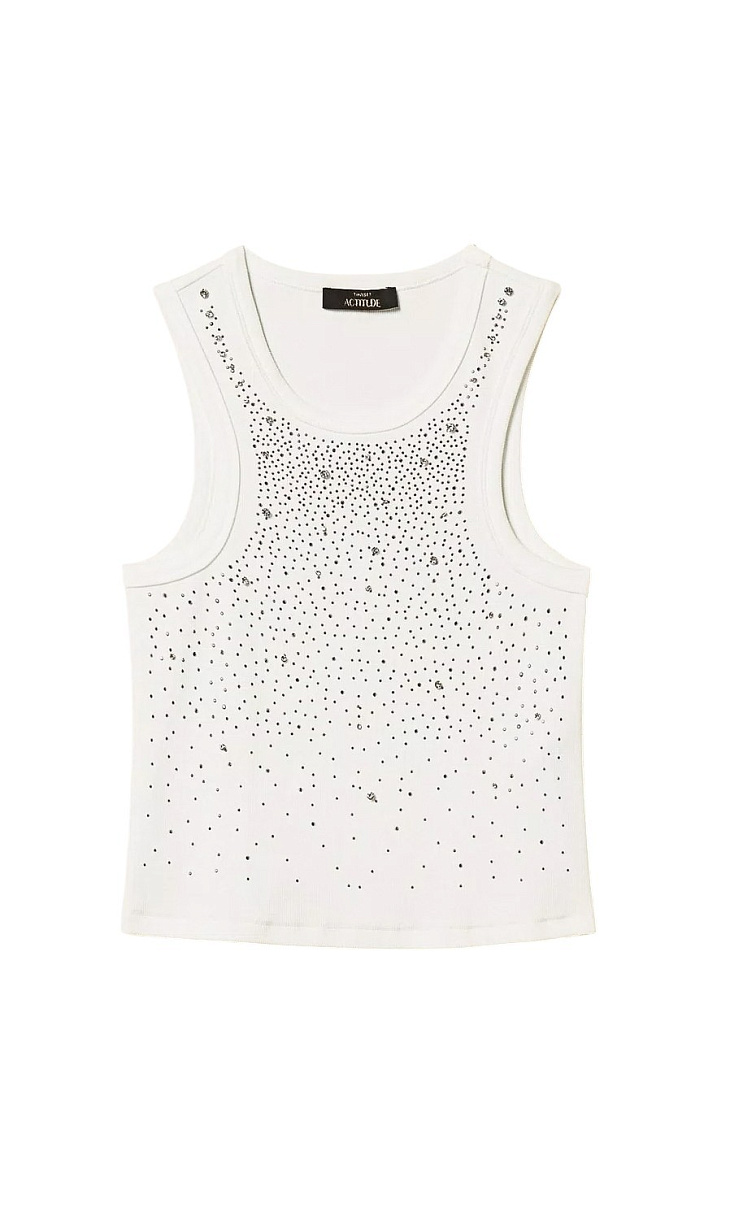 TWINSET: Топ со стразами