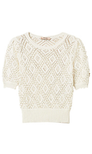 Пуловер с узором и жемчугом