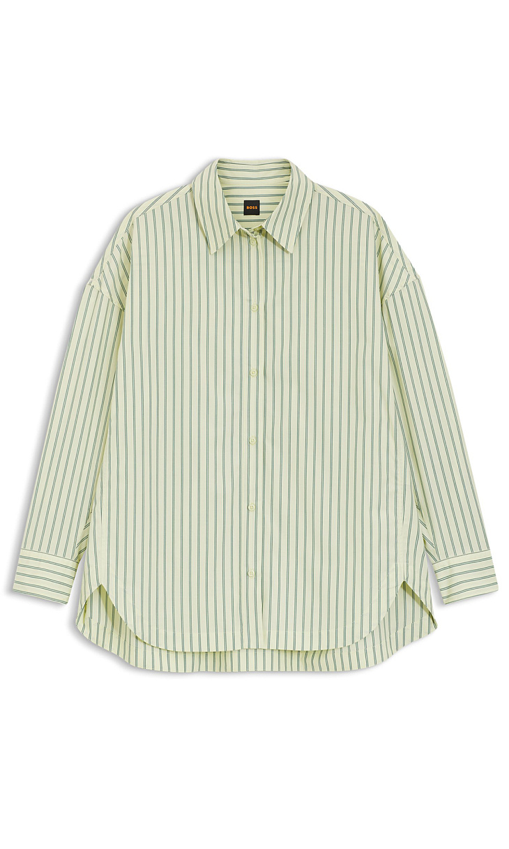 HUGO BOSS: Рубашка оверсайз из поплина