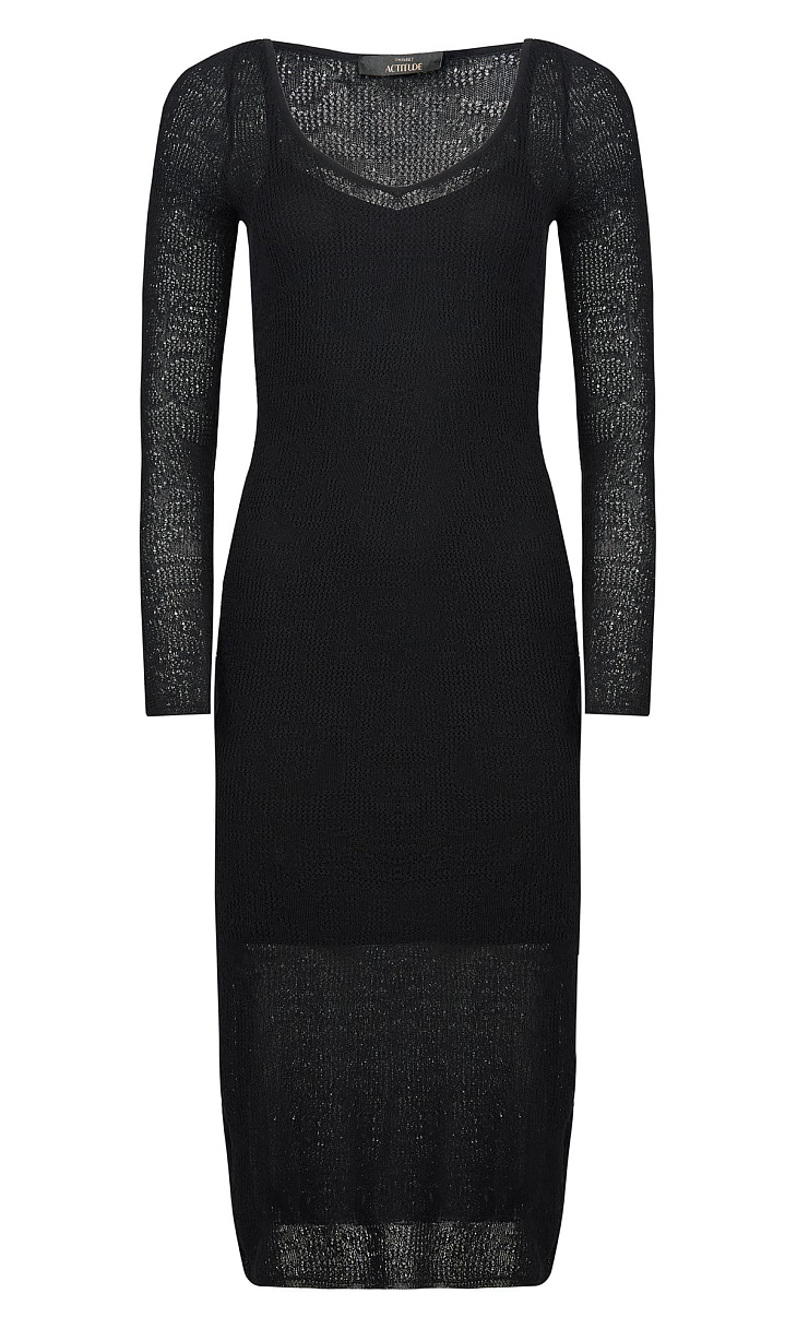 TWINSET: Ажурное платье с комбинацией