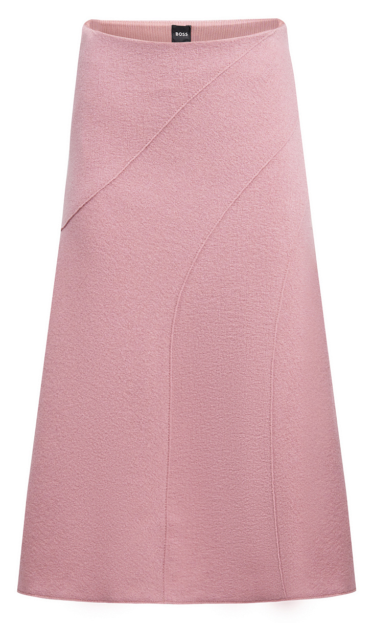 HUGO BOSS: Юбка-трапеция из шерсти