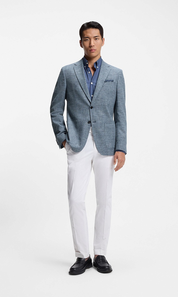 HUGO BOSS: Пиджак из хлопка и льна