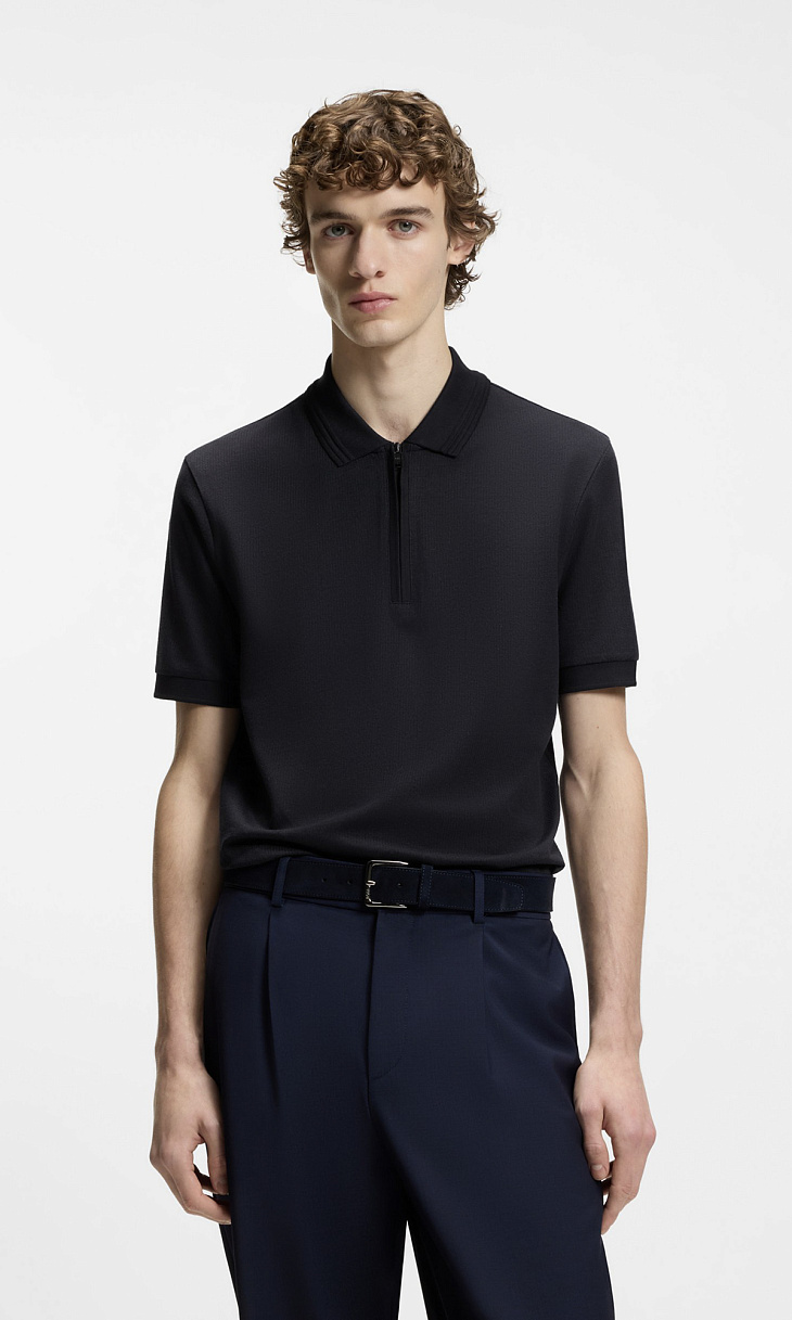 HUGO BOSS: Поло в рубчик