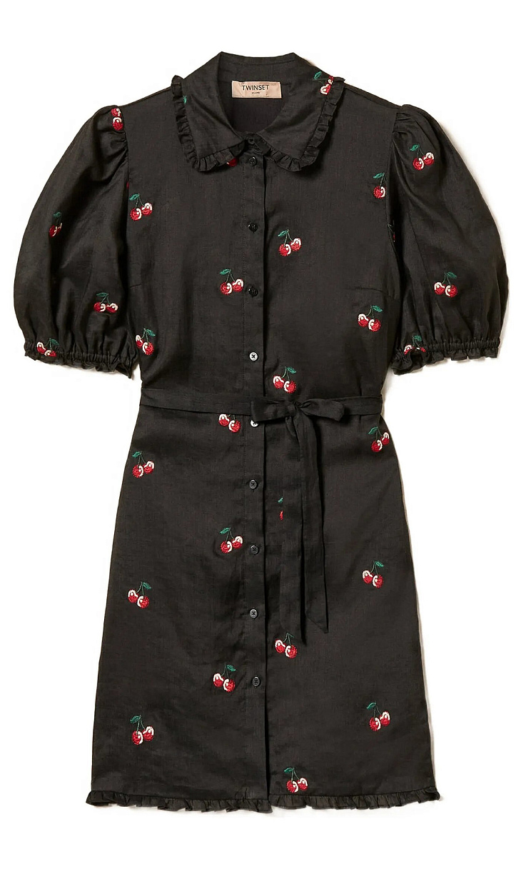 TWINSET: Платье из рами с вышивкой