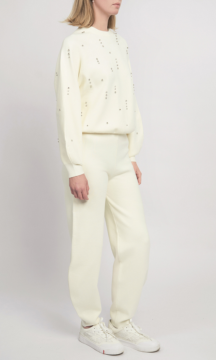 TWINSET: Пуловер со стразами