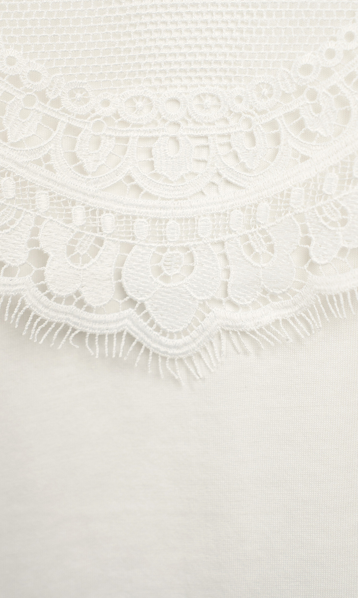TWINSET: Футболка с кружевом