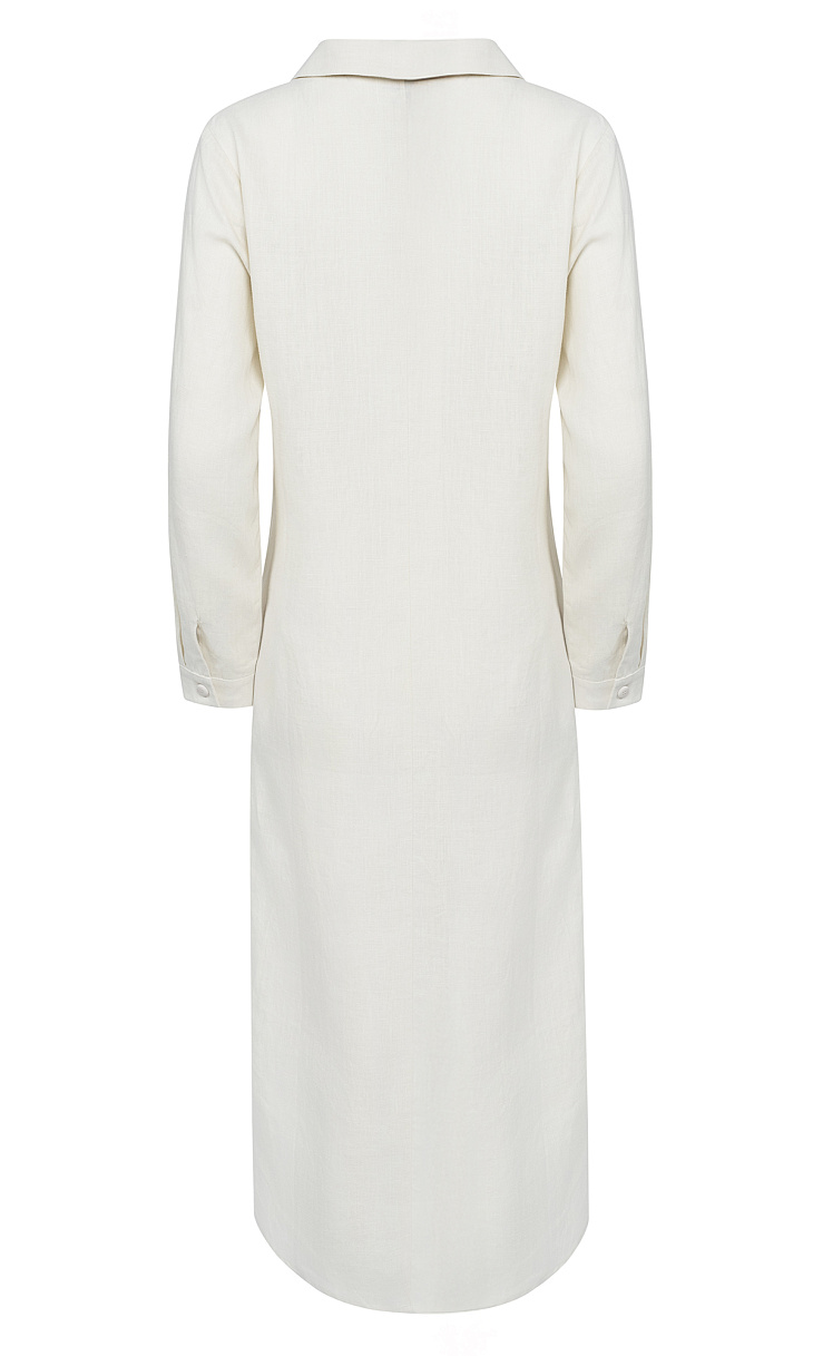 ANDRE MAURICE: Платье-рубашка из льна