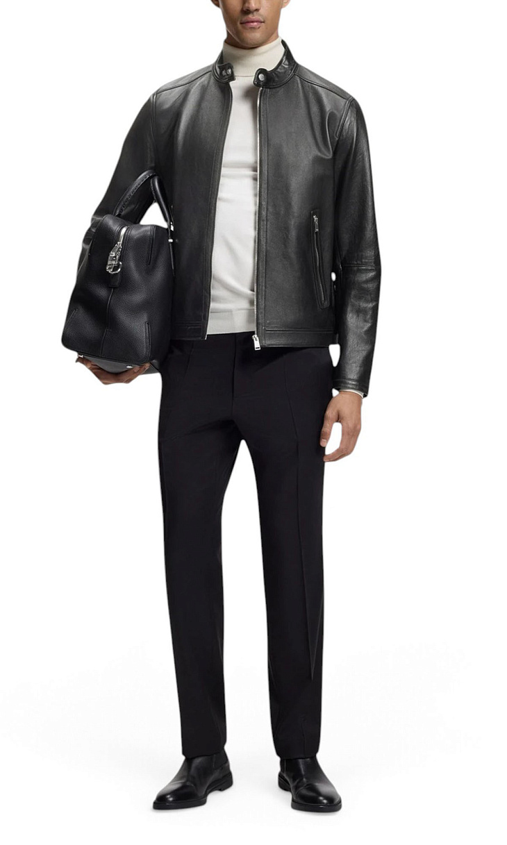 HUGO BOSS: Куртка из кожи