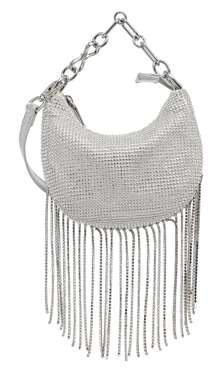 TWINSET: Сумочка со стразами и бахромой