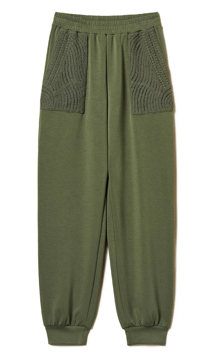 TWINSET: Спортивные брюки с вязаными деталями