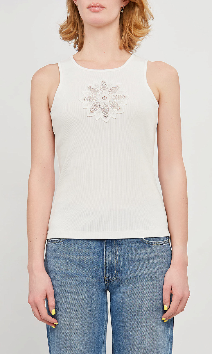 TWINSET: Топ с вышивкой