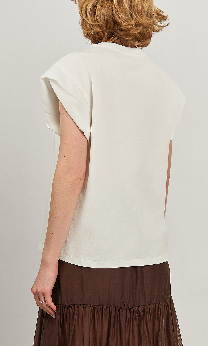 TWINSET: Футболка с вышитым логотипом