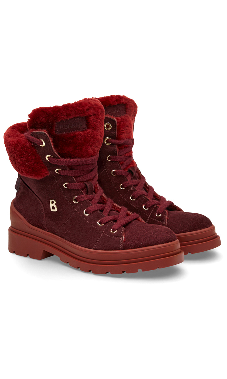BOGNER: Ботинки из замши и меха